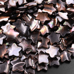 AAA Iridescent Hand Carved Golden Copper Brown Mother of Pearl Shell Star Beads 6mm 8mm 10mm 12mm 15.5" Strand