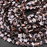 AAA Iridescent Hand Carved Golden Copper Brown Mother of Pearl Shell Star Beads 6mm 8mm 10mm 12mm 15.5" Strand