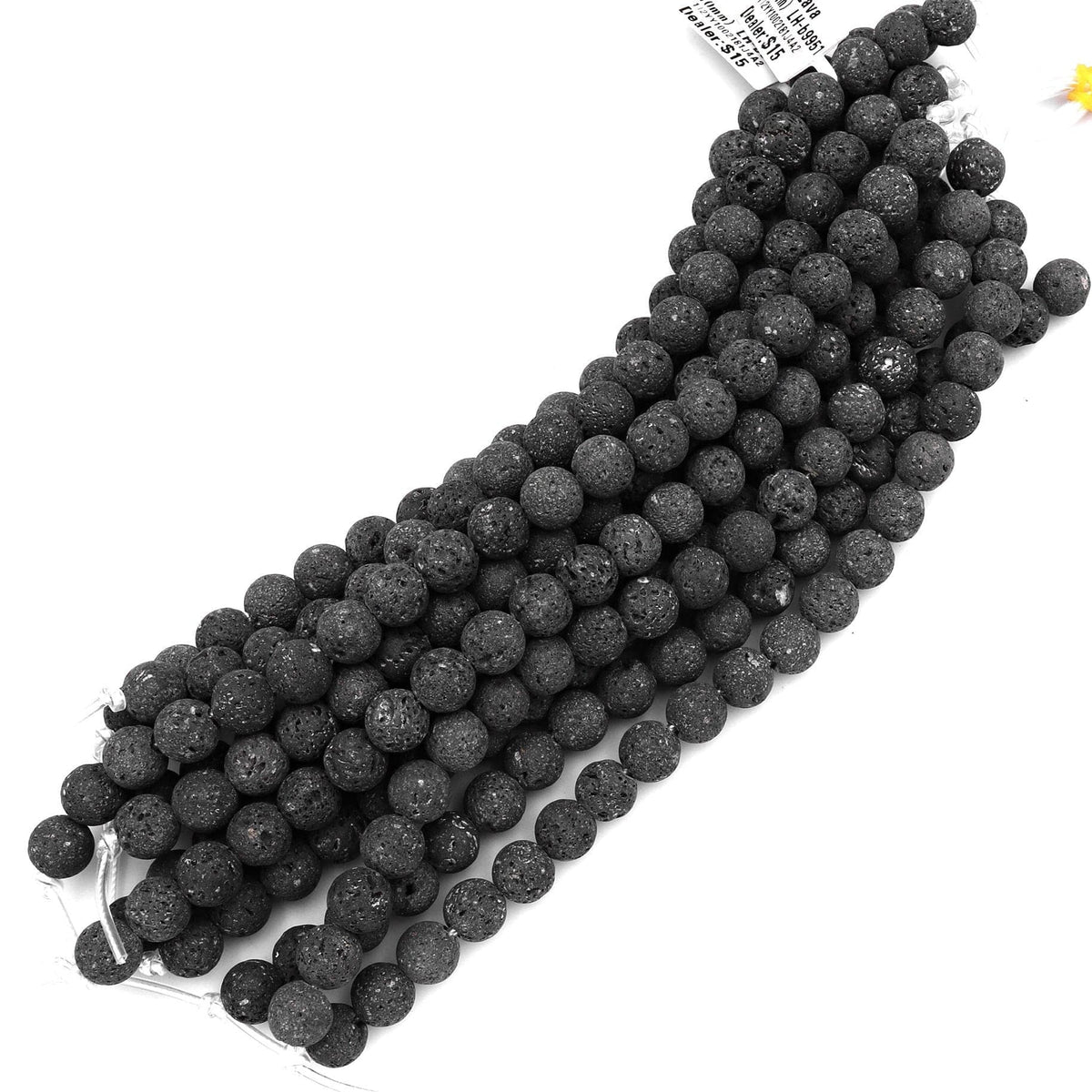 Bead, lava rock (waxed), 10mm round, B grade, Mohs hardness 3 to 3-1/2.  Sold per 15-1/2 to 16 strand. - Fire Mountain Gems and Beads