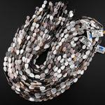 AAA Iridescent Hand Carved Natural Golden Smoky Champaign Brown Mother of Pearl Shell Beads Teardrop Leaf Shape 15.5" Strand
