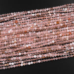Micro Faceted Natural Quartz Round Beads 3mm 4mm Gemstone 15.5" Strand