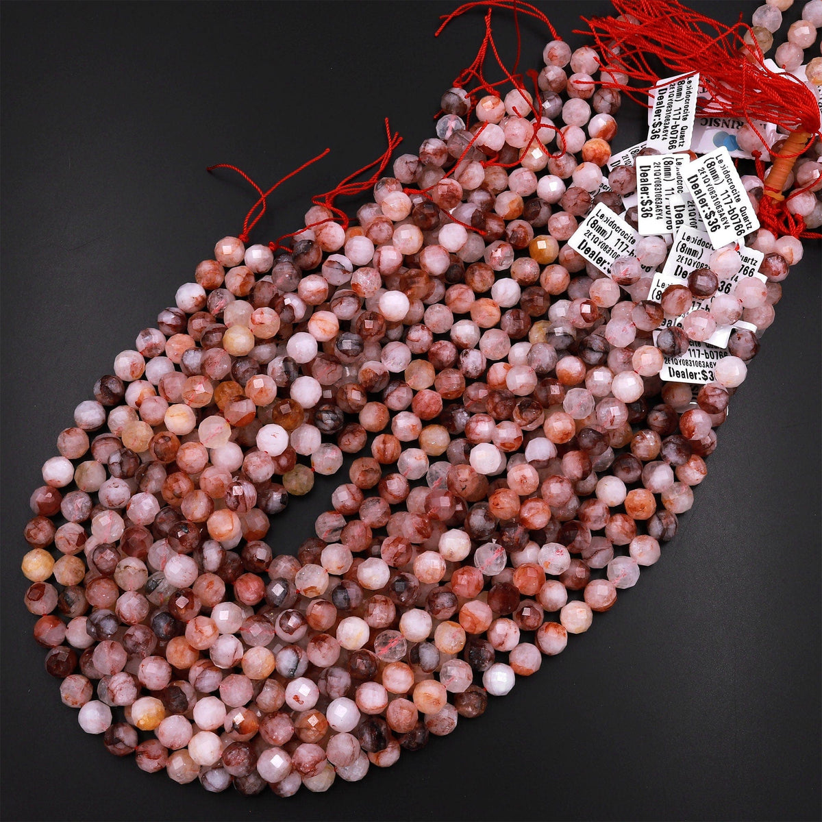 AA Grade Lepidocrocite Quartz faceted beads (ETB00430) - SparkleLittle