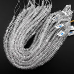 Rare Natural Rainbow Rock Crystal Quartz Beads Faceted 8mm 10mm Rondelle 15.5" Strand