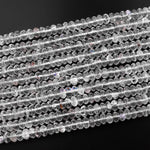 Rare Natural Rainbow Rock Crystal Quartz Beads Faceted 8mm 10mm Rondelle 15.5" Strand