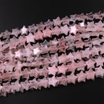 Carved Natural Pink Rose Quartz Star Beads 10mm Gemstone Choose from 20pcs, 40pcs