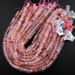 Faceted Red Phantom Quartz 8mm Rondelle Beads Rare Crystal Powerful Energy Stone 15.5" Strand