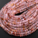 Faceted Red Phantom Quartz 8mm Rondelle Beads Rare Crystal Powerful Energy Stone 15.5" Strand