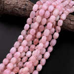 Natural Pink Morganite Smooth Nuggets Beads Aka Pink Aquamarine Highly Polished Smooth Gemstone 15.5" Strand