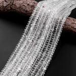 Rare Natural Rainbow Rock Crystal Quartz Beads Faceted 8mm 10mm Rondelle 15.5" Strand