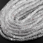 Rare Natural Rainbow Rock Crystal Quartz Beads Faceted 8mm 10mm Rondelle 15.5" Strand