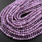 Natural Lilac Purple Lepidolite Faceted 8mm Cube Square Beads 15.5" Strand