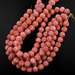 AAA Large Natural Red Sponge Coral Beads 16mm 22mm 24mm Round Beads 15.5" Strand
