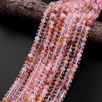 Faceted Red Phantom Quartz 8mm Rondelle Beads Rare Crystal Powerful Energy Stone 15.5" Strand