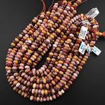Large Australian Mookaite 10mm Faceted Rondelle Beads Sunset Color Red Yellow Maroon 15.5" Strand