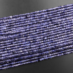 AAA Natural Iolite Gemstone Faceted 2mm 3mm Cube Square Beads 15.5" Strand