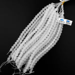 Large Hole Matte Beads 2.5mm Drill Natural Rock Quartz 8mm 10mm Round Beads 8" Strand