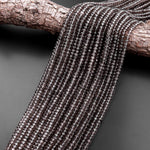 Faceted Smoky Quartz Rondelle Beads 4mm Gemstone 15.5" Strand