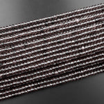 Faceted Smoky Quartz Rondelle Beads 4mm Gemstone 15.5" Strand