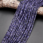 Natural Iolite Gemstone Faceted 4mm Cube Beads 15.5" Strand