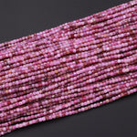 AAA Real Genuine Natural Ruby Faceted 2mm Cube Dice Square Beads Micro Faceted Laser Diamond Cut 15.5" Strand