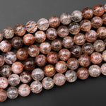 Rare Natural Red Rutile Phantom Quartz Round Beads 6mm 8mm 10mm 12mm 15.5" Strand