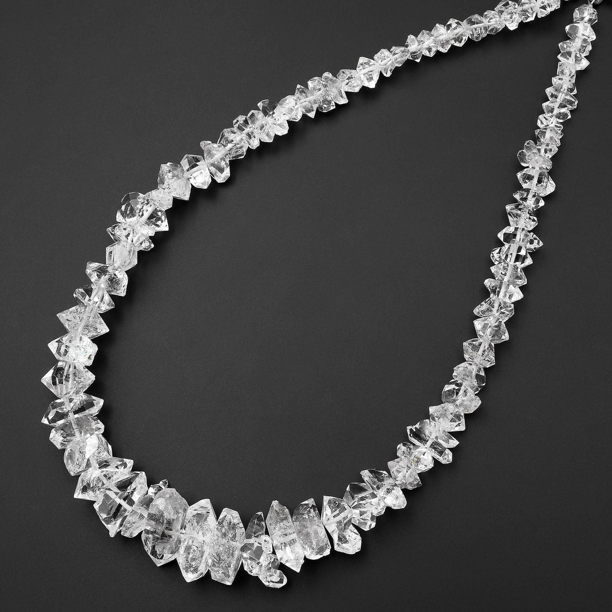 Large Graduated Natural Herkimer Diamond Quartz Beads 10mm 20mm Double
