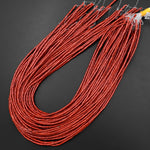 Natural Red Jasper 4x2mm Small Thin Smooth Spacer Tube Beads 15.5" Strand
