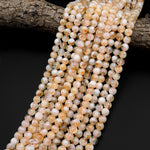 Natural Golden Yellow Citrine 6mm 8mm 10mm 12mm Smooth Round Beads W White Quartz Matrix Gemstone 15.5" Strand