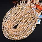 Natural Golden Yellow Citrine 6mm 8mm 10mm 12mm Smooth Round Beads W White Quartz Matrix Gemstone 15.5" Strand