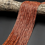 AAA Sparkling Gold Sandstone Aka Goldstone 4x2mm Small Thin Smooth Spacer Tube Beads 15.5" Strand