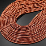 AAA Sparkling Gold Sandstone Aka Goldstone 4x2mm Small Thin Smooth Spacer Tube Beads 15.5" Strand