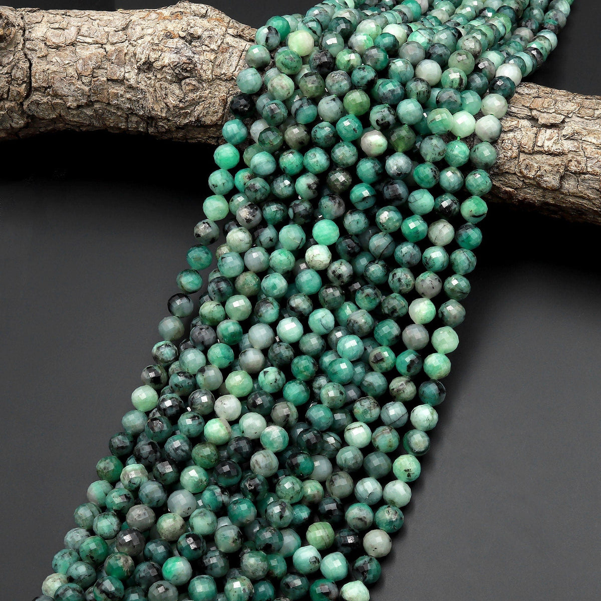 Green Emerald Faceted Gemstone Beads, Natural Emerald Beads, Emerald  Gemstones, Full Strand 8 inches, 4×6 mm, PRP230 - BeadsCreation4u