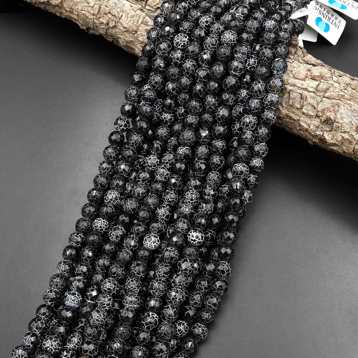 8mm Firebrick Dragon Vein Glass Beads | Hackberry Creek