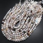 Faceted Natural Montana Agate 8mm Round Beads 15.5" Strand