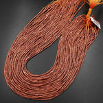 AAA Sparkling Gold Sandstone Aka Goldstone 4x2mm Small Thin Smooth Spacer Tube Beads 15.5" Strand