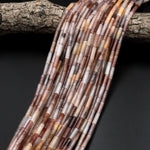 Natural Mauve Phantom Quartz Thin Long Tube Beads 14mm 15.5" Strand