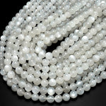 AAA Chatoyant Natural Creamy White Moonstone 4mm 6mm 8mm 10mm 12mm Round Beads 15.5" Strand