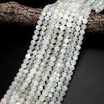 AAA Chatoyant Natural Creamy White Moonstone 4mm 6mm 8mm 10mm 12mm Round Beads 15.5" Strand