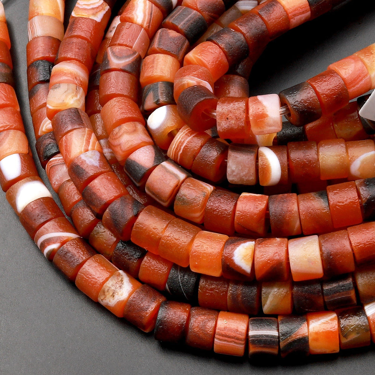 AAA Natural Brown Tibetan Agate Beads Long Slender Barrel Cylinder Tub –  Intrinsic Trading