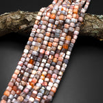 AAA Faceted Natural Pink Botswana Agate 6mm Cube Beads Sparkling Dazzling Vibrant Gemstone 15.5" Strand