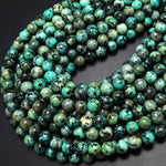 AA Natural African Turquoise 4mm 6mm 8mm Round Beads High Quality Natural Turquoise Gemstone Lots of Blues Greens 15.5" Strand