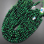 AAA Mystic Malachite Green Tiger's Eye 6mm 8mm 10mm Smooth Round Beads 15.5" Strand