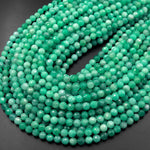 AAA Real Genuine Natural Green Emerald Gemstone Faceted 6mm 8mm Round Beads Gemstone From Columbia May Birthstone 15.5" Strand