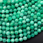 AAA Real Genuine Natural Green Emerald Gemstone Faceted 6mm 8mm Round Beads Gemstone From Columbia May Birthstone 15.5" Strand
