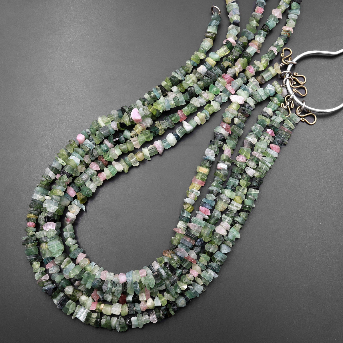 Raw Rough Natural Green Watermelon Tourmaline 4mm 6mm 8mm 10mm Beads F