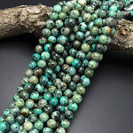 AA Natural African Turquoise 4mm 6mm 8mm Round Beads High Quality Natural Turquoise Gemstone Lots of Blues Greens 15.5" Strand