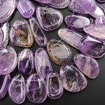 Natural Ametrine Freeform Teardrop Top Side Drilled Freeform Gemstone Beads 15.5" Strand