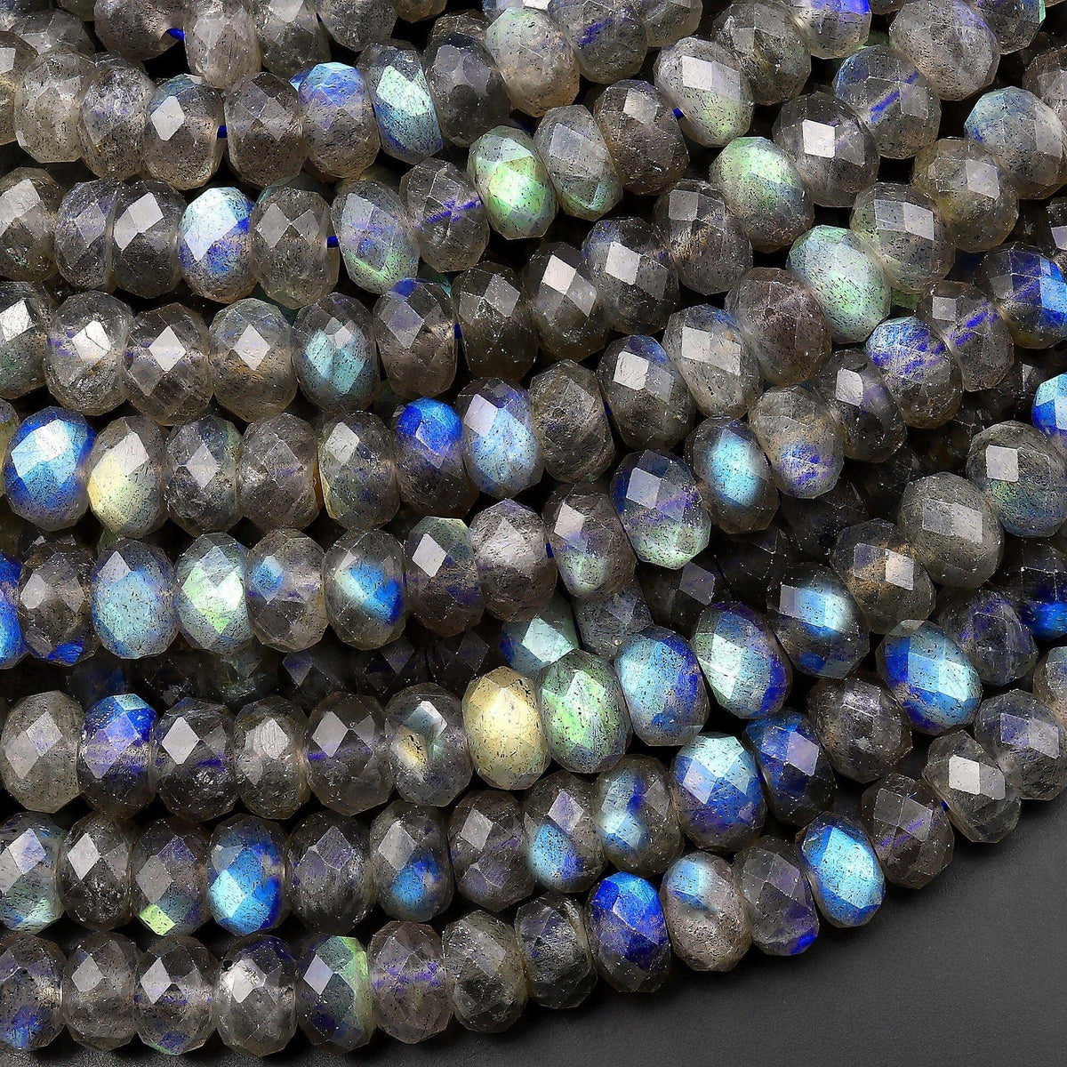 AAA, outlet 1/2 Strand, 8 Inch strand, 10mm, Firey Blue Green Flash Labradorite Smooth Coin Beads