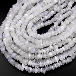 Natural Blue Rainbow Moonstone Beads Freeform Rondelle 15.5" Strand