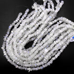 Natural Blue Rainbow Moonstone Beads Freeform Rondelle 15.5" Strand